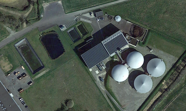 Vue aérienne de la Centrale Biogaz des Terres de Montaigu