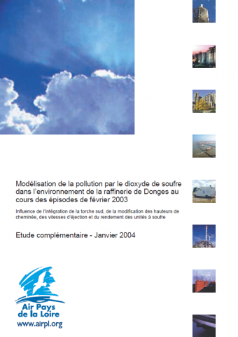 couverture rapport modélisation raffinerie de Donges-janvier 2004