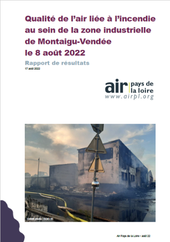 QA liée à l'incendie au sein de la zone indus de Montaigu-Vendée