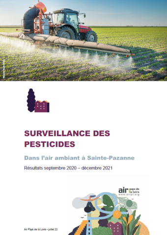 couverture du rapport de surveillance des pesticides dans l'air ambiant à Sainte-Pazanne - Résultats septembre 2020-décembre 2021
