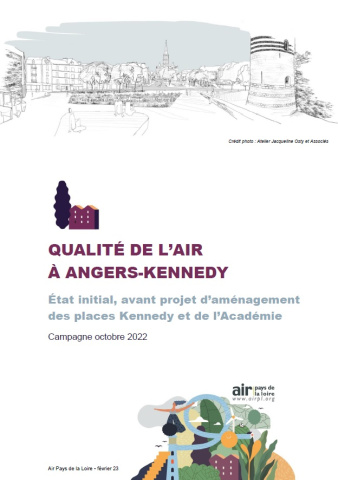 couverture du rapport de QA à Angers-Kennedy, état initial, avant projet d’aménagement des places Kennedy et de l’Académie - campagne octobre 2022