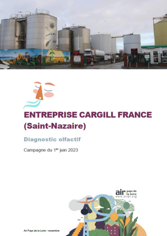 couverture du rapport de diagnostic olfactif à Cargill France avec image de l'usine