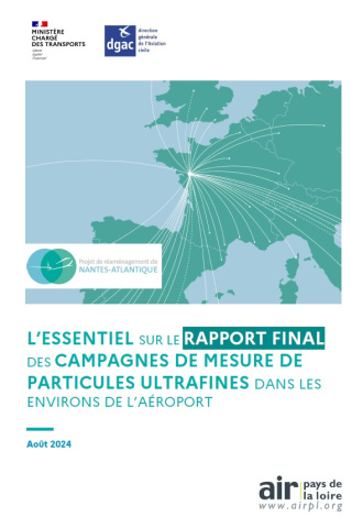 couverture de la synthèse du rapport final des campagnes de mesure de PUF dans les environs de l'aéroport