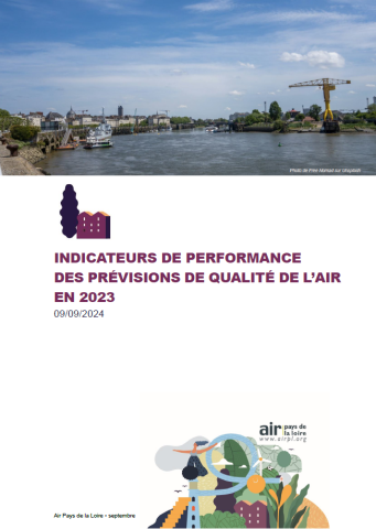 Page de couverture de la note relative aux indicateurs de performance des prévisions de qualité de l'air en 2023