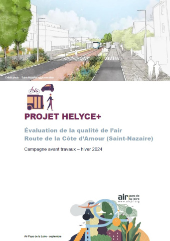 couv du rapport sur l'évaluation de la qualité de l'air Route de la Côte d'Amour à St-Nazaire, hiver 2024 avec une illustration de cette route