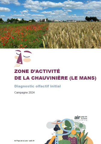 couverture du rapport du diagnostic olfactif initial au Mans dans la zone d'activité de la Chauvinière avec photo de cette zone