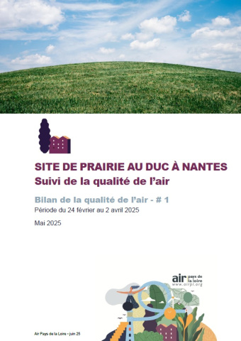 Ecocentre, suivi de la qualité de l'air, bilan mensuel n°1 avec image de pelouse et de ciel