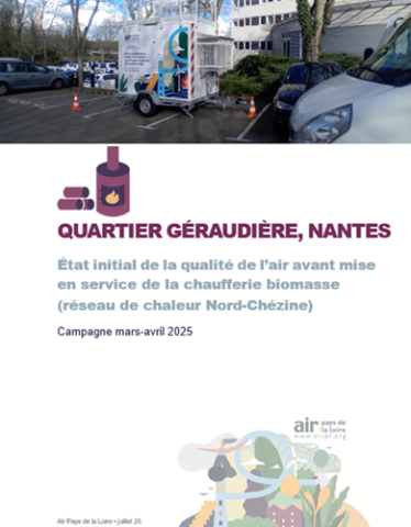 Couverture du rapport de résultat de la campagne de mesure Géraudière à Nantes