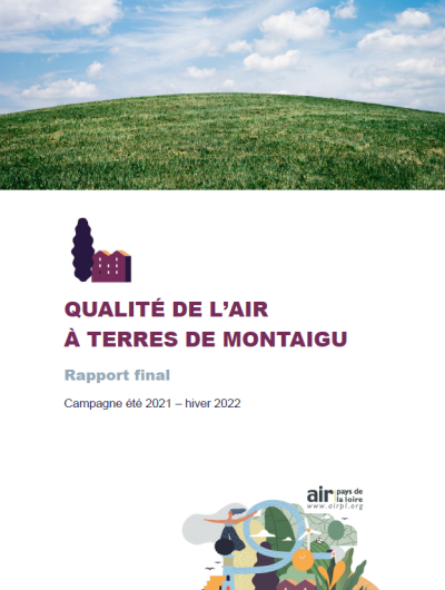 couverture rapport final sur la qualité de l'air à Terres de Montaigu