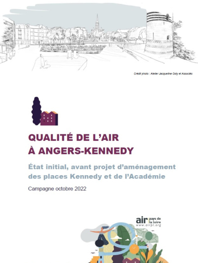 couverture du rapport de QA à Angers-Kennedy, état initial, avant projet d’aménagement des places Kennedy et de l’Académie - campagne octobre 2022