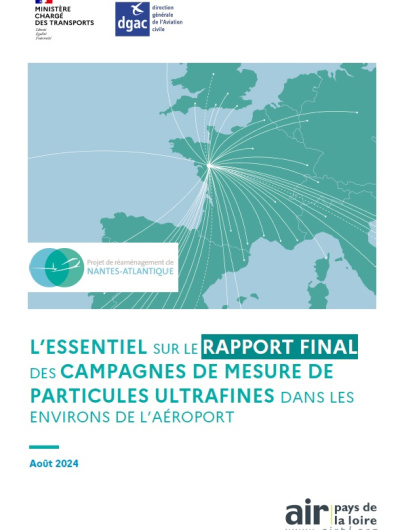 couverture de la synthèse du rapport final des campagnes de mesure de PUF dans les environs de l'aéroport