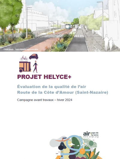 couv du rapport sur l'évaluation de la qualité de l'air Route de la Côte d'Amour à St-Nazaire, hiver 2024 avec une illustration de cette route