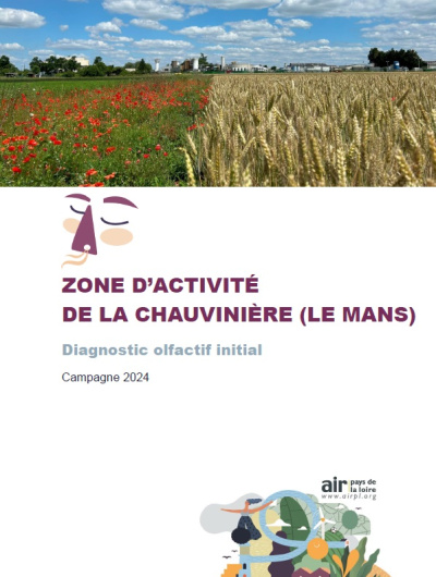 couverture du rapport du diagnostic olfactif initial au Mans dans la zone d'activité de la Chauvinière avec photo de cette zone