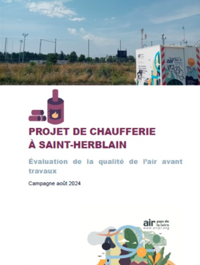 couv du rapport d'évaluation de la QA avant travaux du projet de chaufferie à Saint-Herblain avec photo de la remorque Air Pays de la Loire sur le site