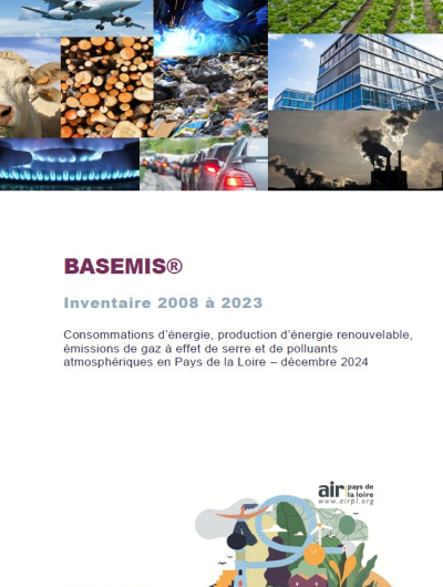 couv du rapport BASEMIS et diverses photos qui représentent plusieurs secteurs d'activités