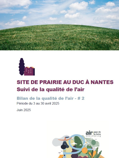 couv du rapport Écocentre sur le suivi de la qualité de l’air – bilan 2 avec image d'herbe et ciel