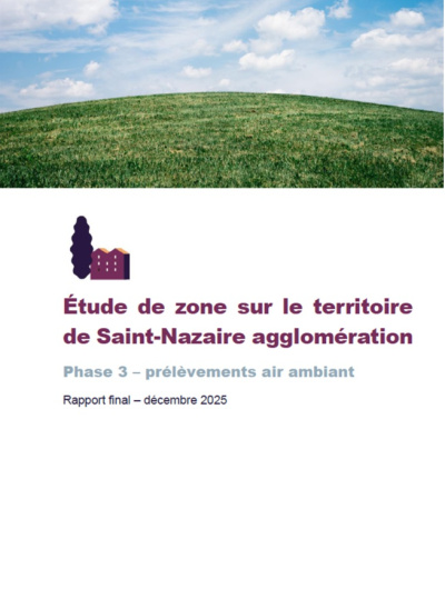 couv du rapport de l'étude de zone sur le territoire de St-Nazaire agglomération, phase 3, rapport final avec image d'herbe avec du ciel