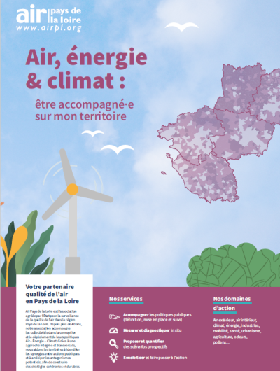 couverture de la plaquette à destination des collectivités : air, énergie et climat, être accompagnée sur mon territoire 